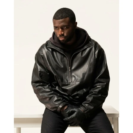 Y lan Noel Nemesis 2026 Black Leather Pullover Jacket | America Suits